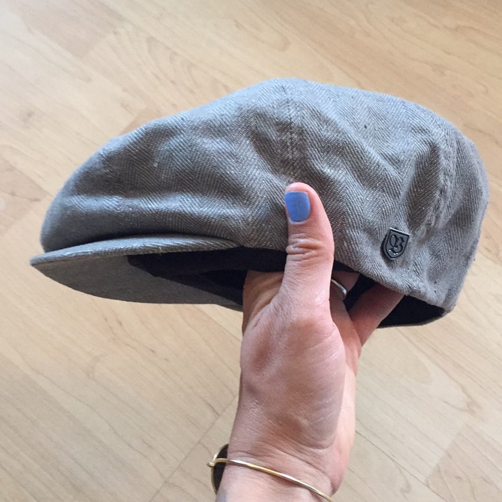 Brixton Brood grey sage green herringbone snap cap